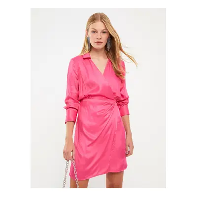 LC Waikiki Straight Long Sleeve Women's Satin Shirt Dress