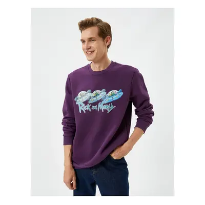 Koton Rick And Morty Sweatshirt Raised Licensed Printed