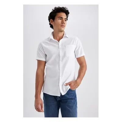 DEFACTO Slim Fit Basic Short Sleeve 100% Cotton Shirt