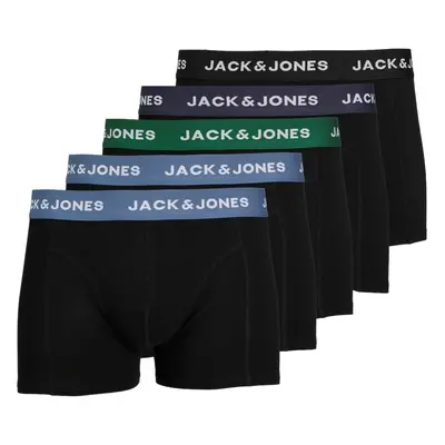 5PACK pánské boxerky Jack and Jones černé