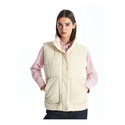 LC Waikiki Lcwk Women's Stand Collar Plain Puffer Vest