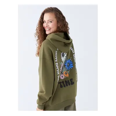 LC Waikiki Printed Long Sleeve Oversize Women's Hoodie