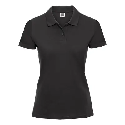 Women's polo shirt black 100% cotton Russell