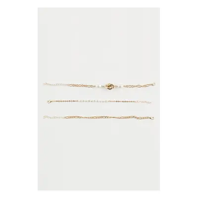 DEFACTO Women's 3-piece Gold Bracelet