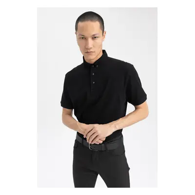 DEFACTO Slim Fit Slim Cut Polo Neck Short Sleeve Cotton T-Shirt