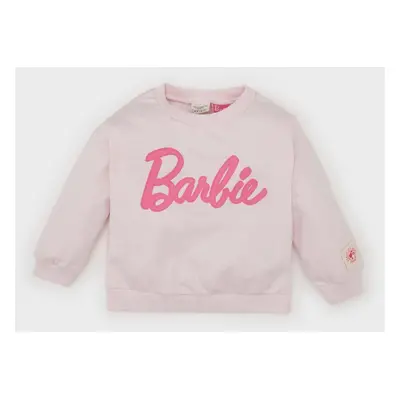 DEFACTO Baby Girl Barbie Crew Neck Soft Furry Sweatshirt