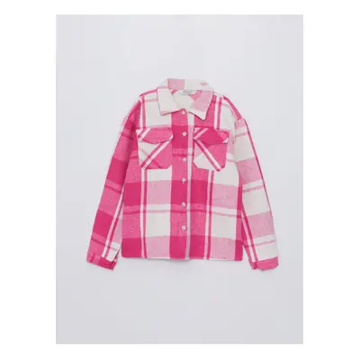 LC Waikiki Plaid Long Sleeve Girl's Shirt Jacket