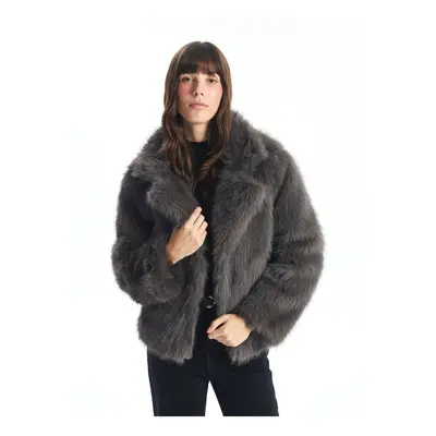 LC Waikiki Jacket Collar Women's Plush Coat