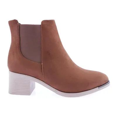 DGN Women's Flat Toe Ankle Boots with Elastic Sides. Heels.