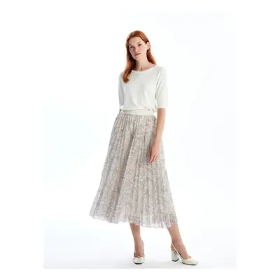 LC Waikiki Lcw Elastic Waist Patterned Pleated Women's Skirt