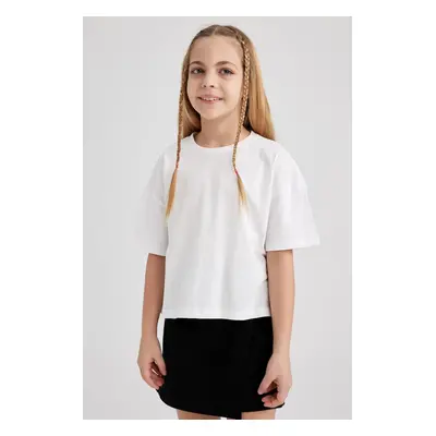 DEFACTO Girl Short Sleeve White T-Shirt