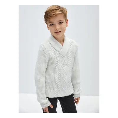 LC Waikiki Shawl Collar Self Patterned Boy Knitwear Sweater