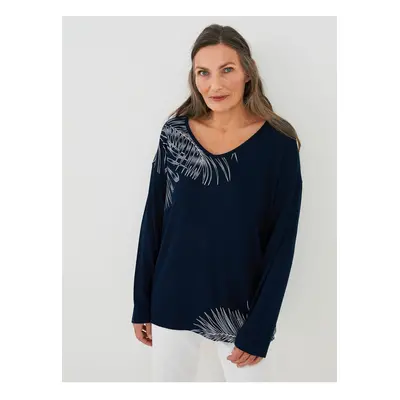 LC Waikiki Women's V-Neck Printed Long Sleeve T-Shirt