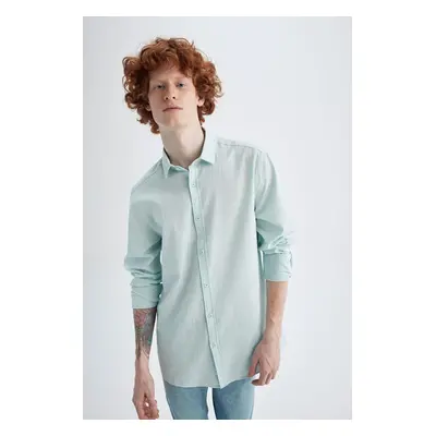 DEFACTO Slim Fit Long Sleeve Cotton Shirt