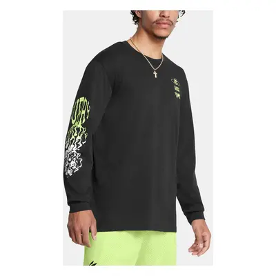 Pánské tričko Under Armour Curry HW Verbiage LS Tee-BLK - Pánské