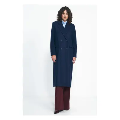 Nife Woman's Coat PL20 Navy Blue