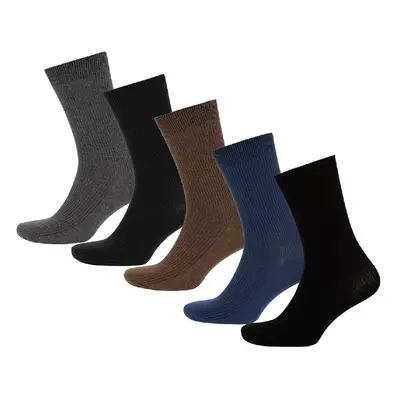 DEFACTO Men's Comfortable Elastic 5-Pack Cotton Long Socks