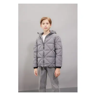 DEFACTO Boy's Water Repellent Hooded Zippered Pocket Coat