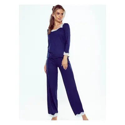 Pyjamas Eldar First Lady Arleta length/r S-XL navy blue-ecru