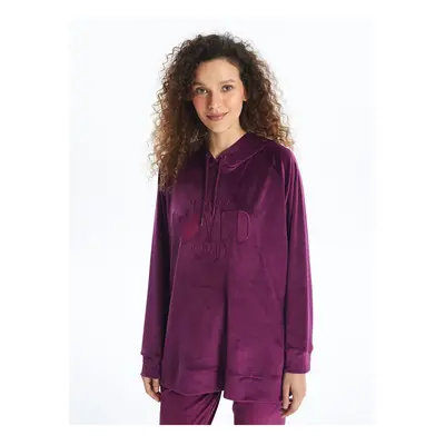 LC Waikiki Women's Velvet Hooded Pajama Top