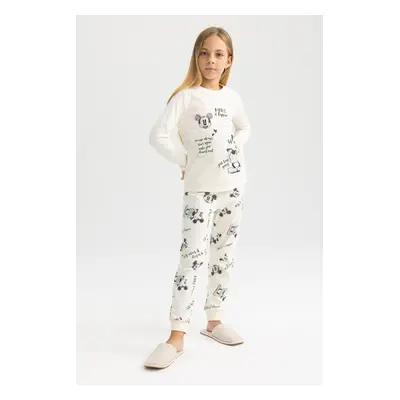 DEFACTO Girls Disney Mickey & Minnie Long Sleeve Pajama Set