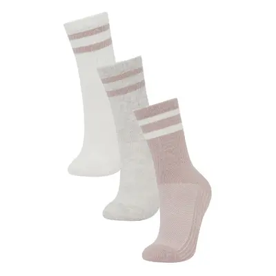 DEFACTO Women's 3-Pack Cotton Long Socks