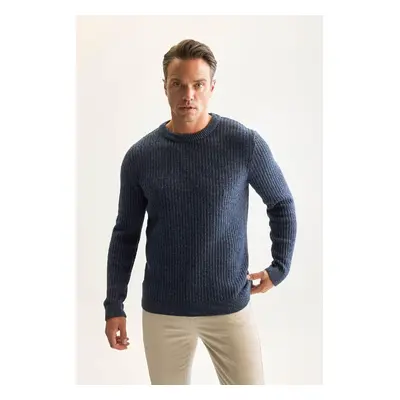 DEFACTO Standard Fit Crew Neck Textured Knitwear Sweater