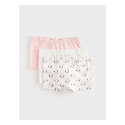 LC Waikiki Printed Baby Girl Boxers with Elastic Waist 3-Piece