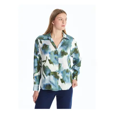 LC Waikiki Lcw Patterned Oversize Satin Women's Shirt