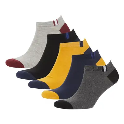 DEFACTO Men's 5-Piece Cotton Booties Socks