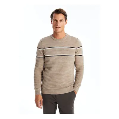 LC Waikiki LCW Crew Neck Long Sleeve Striped Men's Knitwear Sweater