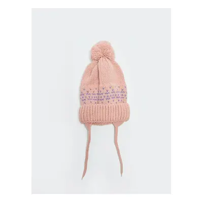 LC Waikiki Lcw Baby Pink Self Pattern Baby Girl Knitwear Beanie