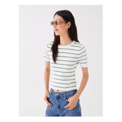 LC Waikiki Crew Neck Striped Short Sleeve Women's Knitwear Sweater