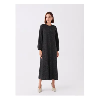 LC Waikiki Crew Neck Patterned Long Sleeve Women's Dress