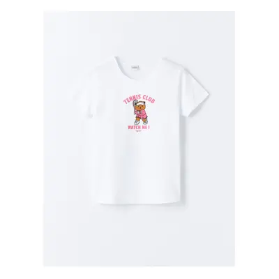 LC Waikiki Crew Neck Printed Short Sleeve Girl's T-Shirt