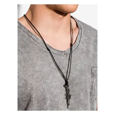 Ombre Clothing Men's necklace on the leather strap