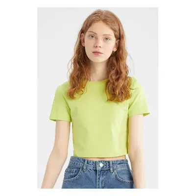 DEFACTO Cool Slim Fit Basic Short Sleeve Crop T-Shirt