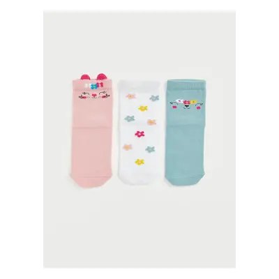 LC Waikiki Printed Baby Girl Sock Socks 3-Piece