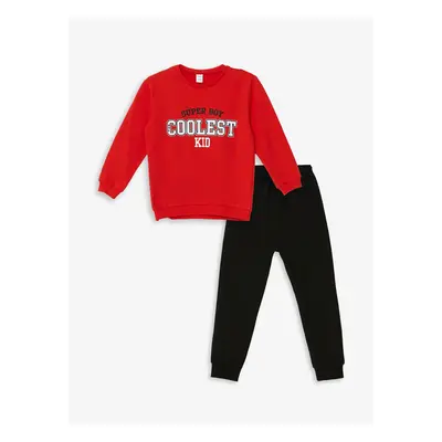 LC Waikiki Lw - Crew Neck Long Sleeve Printed Baby Boy T-Shirt and Tracksuit Bottom 2-Piece Set