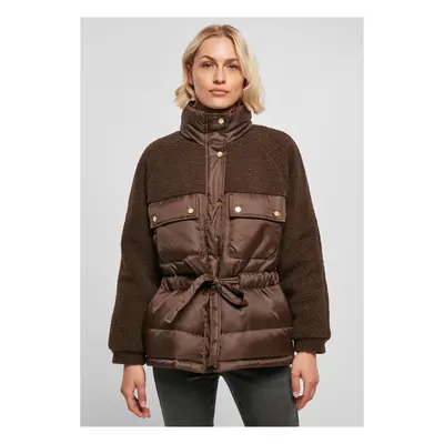 Dámská bunda Sherpa Mix Puffer Jacket hnědá