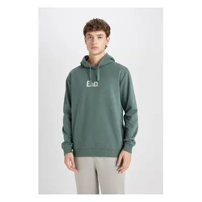 DEFACTO Regular Fit Hooded Printed Sweatshirt Y5286AZ24AU