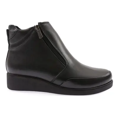 DGN Double Zipper Thick Soled Women's Boots Black