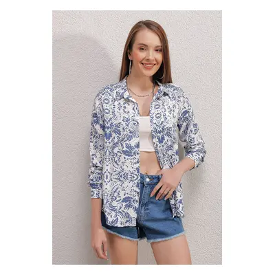 Bigdart Graphic Patterned Shirt - Light Blue