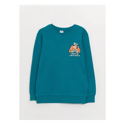 LC Waikiki Boys' Crew Neck Nostalgic Monkey Print Long Sleeve T-Shirt