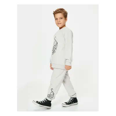 Koton Jogger Sweatpants Tiger Printed Tie Waist