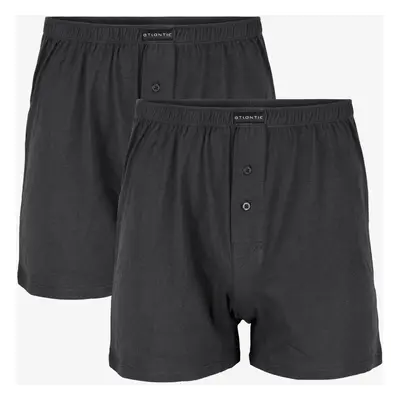 Pánské klasické boxerky ATLANTIC s knoflíčky 2PACK - graphite