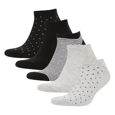 DEFACTO Men's 5-Pack Cotton Ankle Socks