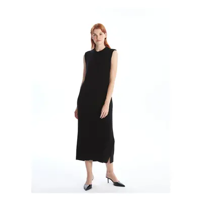 LC Waikiki Women's Crew Neck Plain Knit Dress