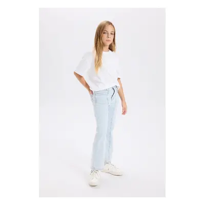 DEFACTO Girl's Flare Fit Bell-bottom Pocket Jeans