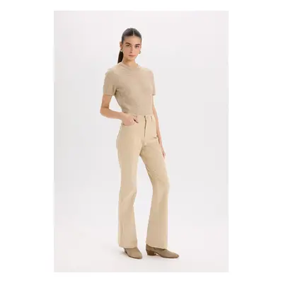 DEFACTO Flare Fit Pocket High Waist Flare Leg Corduroy Trousers